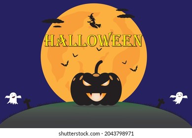Halloween-Atmosphäre-Bildschirmhintergrund Kürbis-Teufelskerz-Vektorgrafik