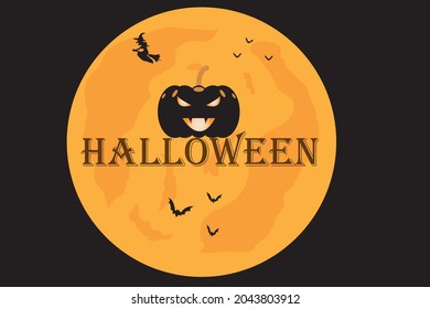 Halloween vector background, poster background for celebrations, trick-or-treating, halloween costumes, jack-o-lanterns, torch-lighting, haunted houses.