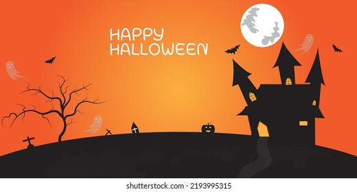 Halloween vector background, poster background for celebrations, trick-or-treat parties, bonfire costumes, jack-o-lanterns, bonfires.