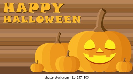 Halloween vector background. poster. label. pumpkin cartoon vector.