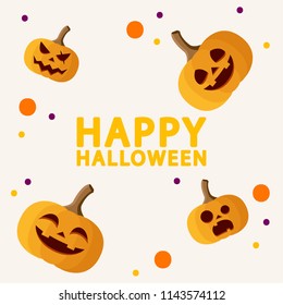 Halloween vector background. poster. label. pumpkin cartoon vector.