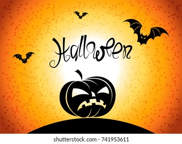 Halloween vector background. Pumpkin