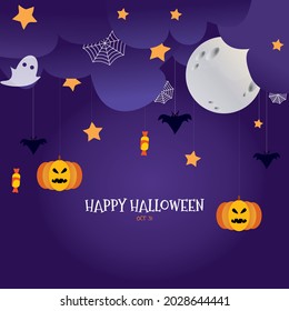 halloween vector background in purple
