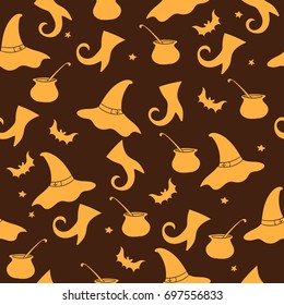 Halloween vector background. Seamless pattern. Texture for textile, paper print.