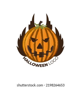 Halloween-Vektorgrafik-Logo oder Labels Kürbis-Geist