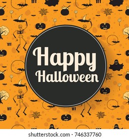 Halloween vector banner. Collection of halloween hand drown icons. Vector Illustration. - stock vector