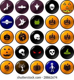 halloween vector buttons set