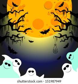 Halloween vector card. Vector art