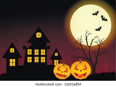 Halloween vector card. Vector art