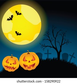 Halloween vector card. Vector art