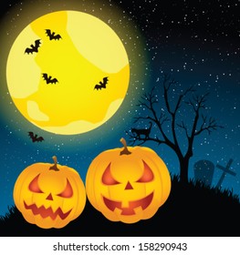 Halloween vector card. Vector art