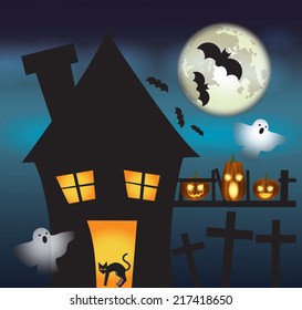 Halloween vector card. Vector art