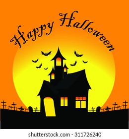 Halloween vector card. Vector art 