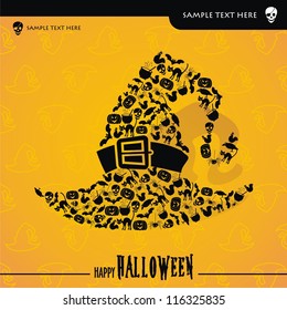 Halloween vector card or background