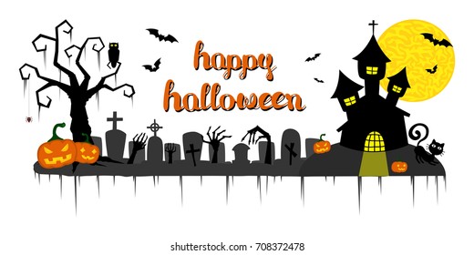 Halloween vector card or background.