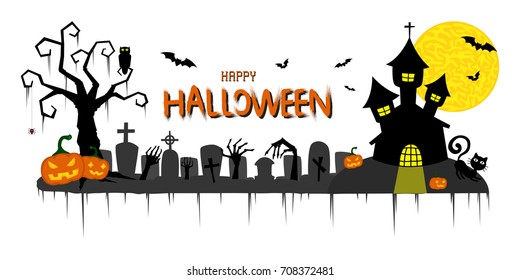 Halloween vector card or background.