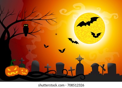 Halloween vector card or background