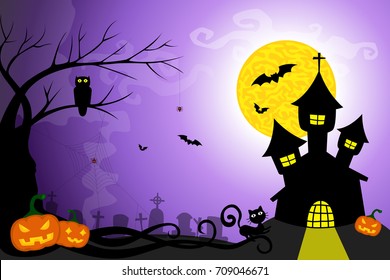 Halloween vector card or background