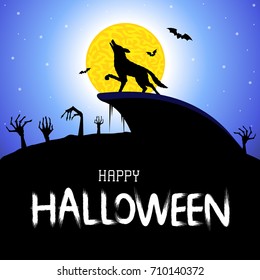 Halloween vector card or background