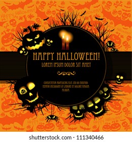 Halloween vector card  or background. Vector art.