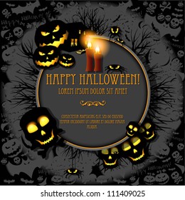 Halloween vector card  or background. Vector art.