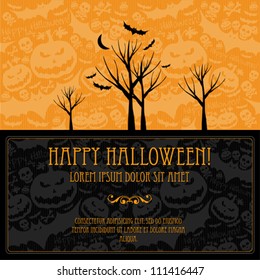 Halloween Vector Card  Or Background. Vector Art.