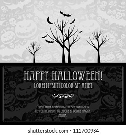 Halloween vector card  or background. Vector art.