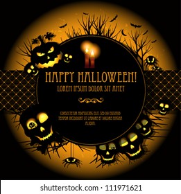 Halloween vector card  or background. Vector art.