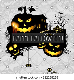 Halloween vector card  or background. Vector art.