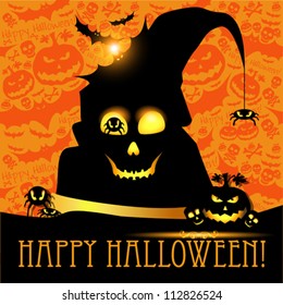 Halloween vector card  or background. Vector art.