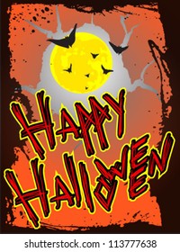 Halloween vector card or background. Vector art.