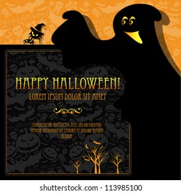 Halloween vector card  or background. Vector art.