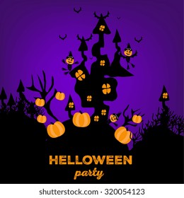 Halloween vector card or background. Vector art.