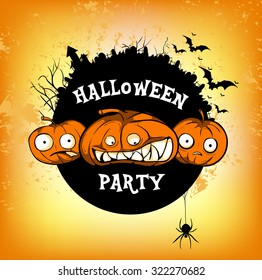 Halloween vector card or background. Vector art.