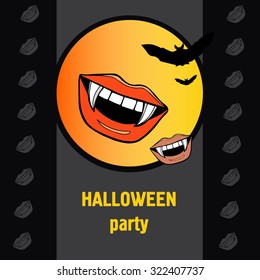 Halloween vector card or background. Vector art. Halloween invitation