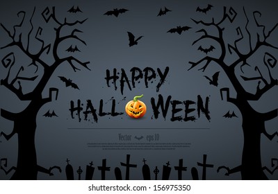 Halloween vector card or background. Vector illustration.