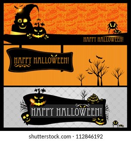 Halloween vector card  or banner. Vector art.