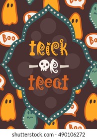 Halloween vector card. Colorful  poster with hand drawn lettering.