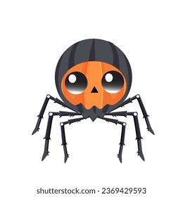 Halloween vector character. Cute little spider.