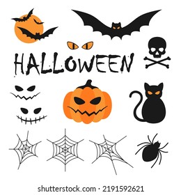 Halloween Vector Clip Art Collection Hand Stock Vector (Royalty Free ...