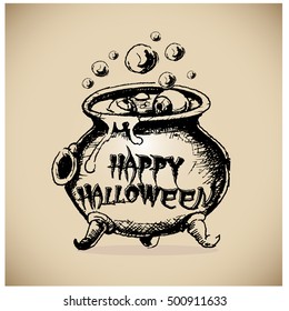 Halloween vector collection.Hand drawn illustration.Line art. Doodle.