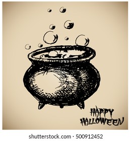Halloween vector collection.Hand drawn illustration.Line art. Doodle.