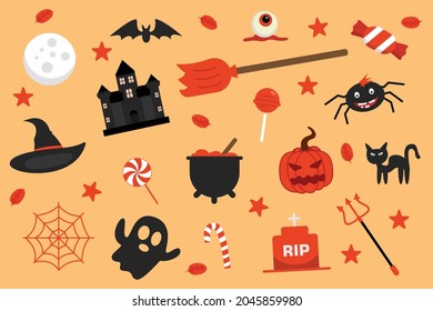 Halloween vector concept: Cartoon halloween doodle element