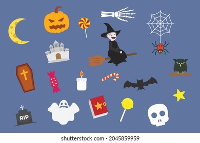 Halloween vector concept: Halloween icon doodle set