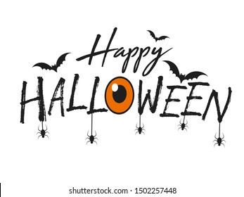 Halloween  vector for Halloween day of 2019 composed of scary elements and text for greetings, banner and post.