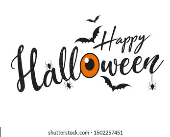 Halloween  vector for Halloween day of 2019 composed of scary elements and text for greetings, banner and post.
