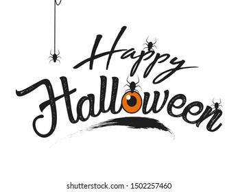 Halloween  vector for Halloween day of 2019 composed of scary elements and text for greetings, banner and post.