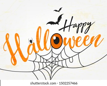 Halloween  vector for Halloween day of 2019 composed of scary elements and text for greetings, banner and post.
