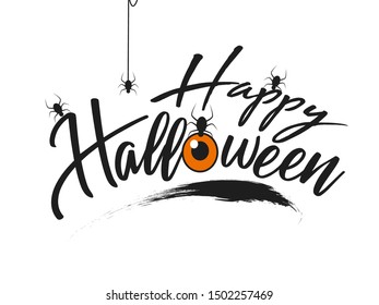 Halloween  vector for Halloween day of 2019 composed of scary elements and text for greetings, banner and post.