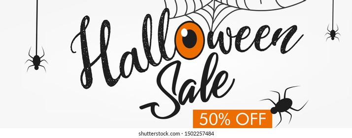 Halloween  vector for Halloween day of 2019 composed of scary elements and text for greetings, banner and post.